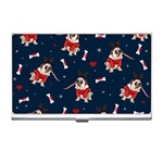 Pug Xmas Pattern Business Card Holders Front