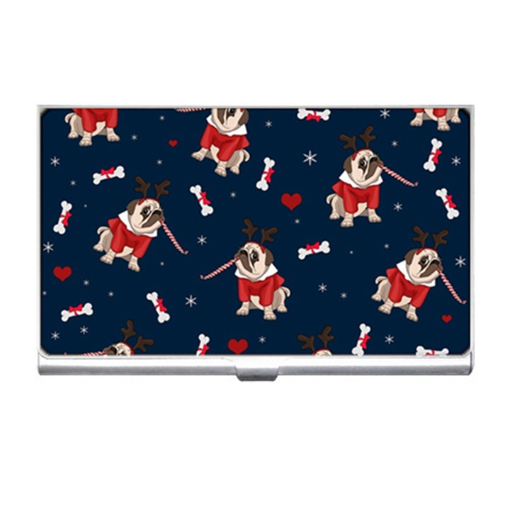 Pug Xmas Pattern Business Card Holders