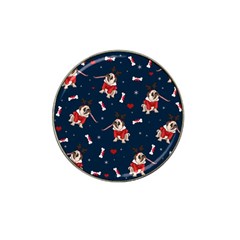 Pug Xmas Pattern Hat Clip Ball Marker by Valentinaart