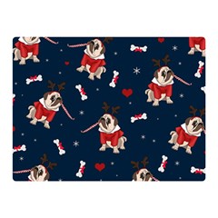 Pug Xmas Pattern Double Sided Flano Blanket (mini)  by Valentinaart