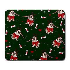 Pug Xmas Pattern Large Mousepads by Valentinaart