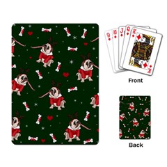 Pug Xmas Pattern Playing Card by Valentinaart