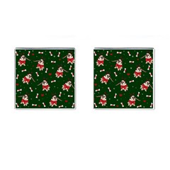 Pug Xmas Pattern Cufflinks (square) by Valentinaart