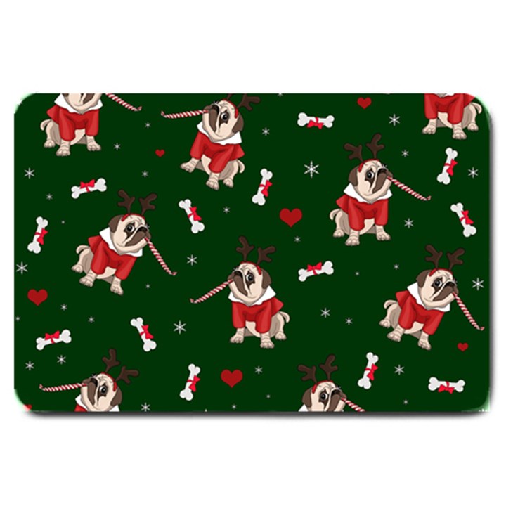 Pug Xmas Pattern Large Doormat 