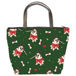 Pug Xmas Pattern Bucket Bags Back