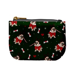 Pug Xmas Pattern Mini Coin Purses by Valentinaart