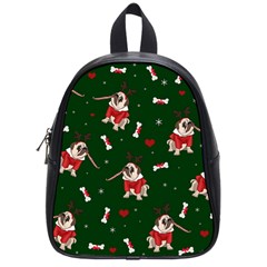 Pug Xmas Pattern School Bag (small) by Valentinaart