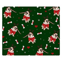 Pug Xmas Pattern Double Sided Flano Blanket (small)  by Valentinaart