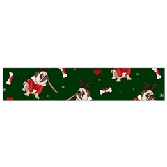 Pug Xmas Pattern Small Flano Scarf by Valentinaart