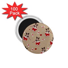 Pug Xmas Pattern 1 75  Magnets (100 Pack)  by Valentinaart