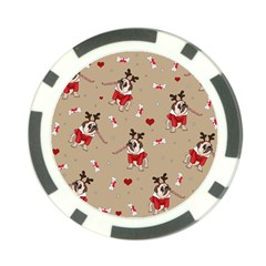 Pug Xmas Pattern Poker Chip Card Guard (10 Pack) by Valentinaart