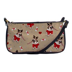 Pug Xmas Pattern Shoulder Clutch Bags