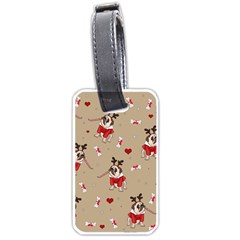 Pug Xmas Pattern Luggage Tags (one Side)  by Valentinaart