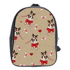 Pug Xmas Pattern School Bag (xl)