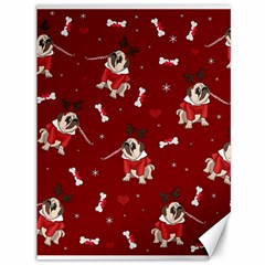 Pug Xmas Pattern Canvas 36  X 48   by Valentinaart