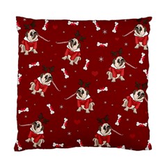 Pug Xmas Pattern Standard Cushion Case (two Sides) by Valentinaart