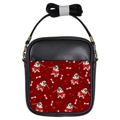 Pug Xmas Pattern Girls Sling Bags