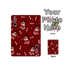 Pug Xmas Pattern Playing Cards 54 (mini)  by Valentinaart