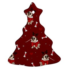 Pug Xmas Pattern Ornament (christmas Tree)  by Valentinaart