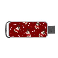 Pug Xmas Pattern Portable Usb Flash (two Sides) by Valentinaart