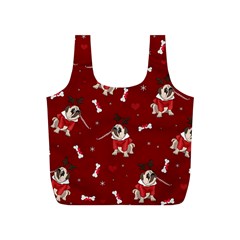 Pug Xmas Pattern Full Print Recycle Bags (s) 