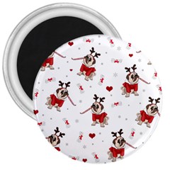 Pug Xmas Pattern 3  Magnets