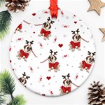 Pug Xmas Pattern Ornament (Round) Front