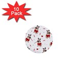 Pug Xmas Pattern 1  Mini Buttons (10 pack)  Front