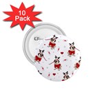 Pug Xmas Pattern 1.75  Buttons (10 pack) Front