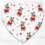 Pug Xmas Pattern Jigsaw Puzzle (Heart) Front