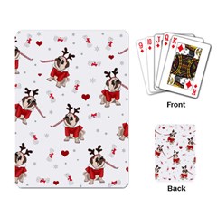 Pug Xmas Pattern Playing Card