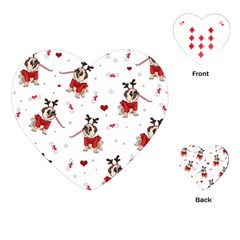 Pug Xmas Pattern Playing Cards (Heart) 