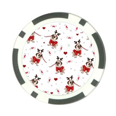 Pug Xmas Pattern Poker Chip Card Guard (10 Pack) by Valentinaart