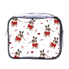 Pug Xmas Pattern Mini Toiletries Bags