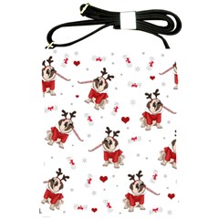 Pug Xmas Pattern Shoulder Sling Bags