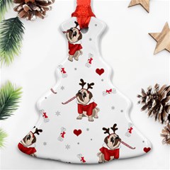 Pug Xmas Pattern Ornament (Christmas Tree) 