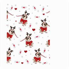 Pug Xmas Pattern Small Garden Flag (two Sides) by Valentinaart