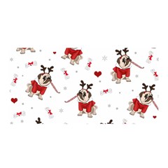 Pug Xmas Pattern Satin Wrap