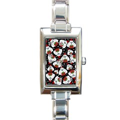 Yeti Xmas Pattern Rectangle Italian Charm Watch by Valentinaart