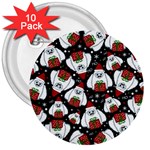 Yeti Xmas pattern 3  Buttons (10 pack)  Front