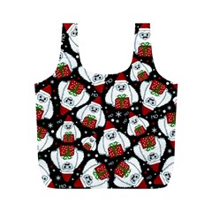 Yeti Xmas Pattern Full Print Recycle Bags (m)  by Valentinaart