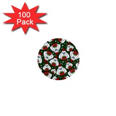 Yeti Xmas Pattern 1  Mini Buttons (100 Pack)  by Valentinaart