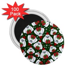 Yeti Xmas Pattern 2 25  Magnets (100 Pack)  by Valentinaart