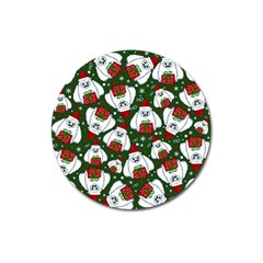 Yeti Xmas Pattern Magnet 3  (round) by Valentinaart