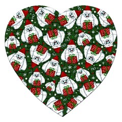 Yeti Xmas Pattern Jigsaw Puzzle (heart) by Valentinaart