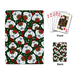 Yeti Xmas Pattern Playing Card by Valentinaart