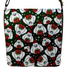 Yeti Xmas Pattern Flap Messenger Bag (s) by Valentinaart