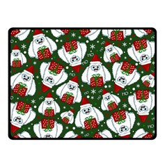 Yeti Xmas Pattern Double Sided Fleece Blanket (small)  by Valentinaart