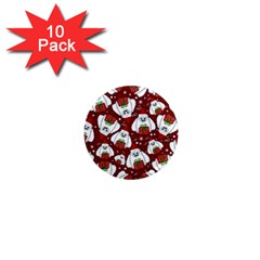 Yeti Xmas Pattern 1  Mini Magnet (10 Pack)  by Valentinaart