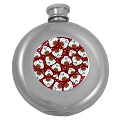 Yeti Xmas Pattern Round Hip Flask (5 Oz) by Valentinaart